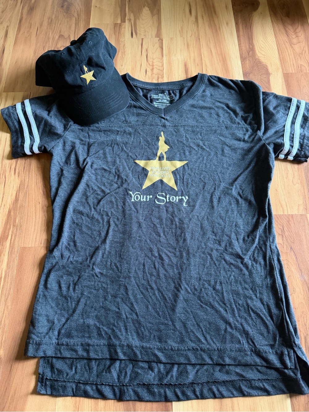 Hamilton Musical Shirt & Embroidered Star Hat Set – Size medium